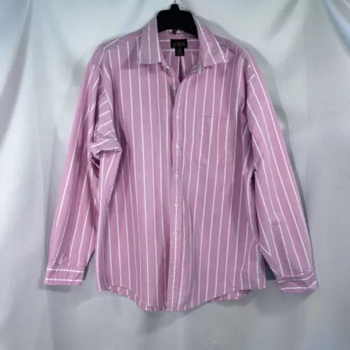 J. CREW Oarman Tag Vintage Men's XL Pink 1990's 90's Throwback Long Sleeve  - Picture 1 of 9
