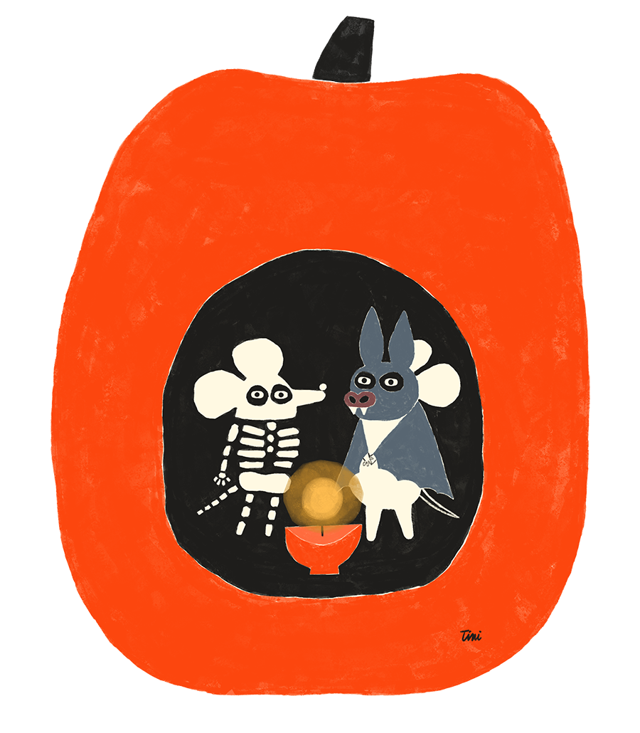 Mice in pumpkin