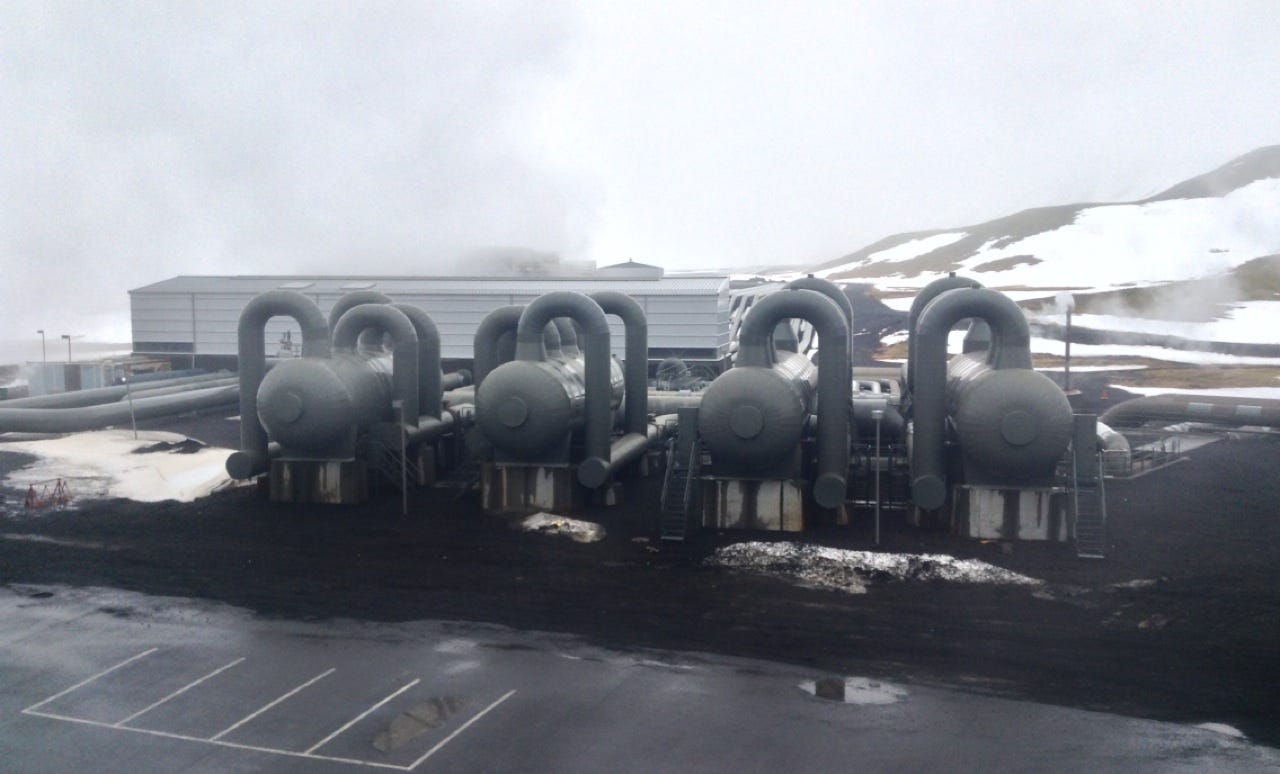 Machinery at the geothermal power station