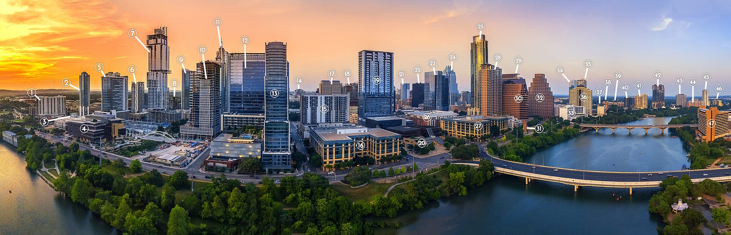 Map & Guide to Austin's Downtown Skyline - Seaholm Condos Austin | Audra  Smith | Modern Austin Living