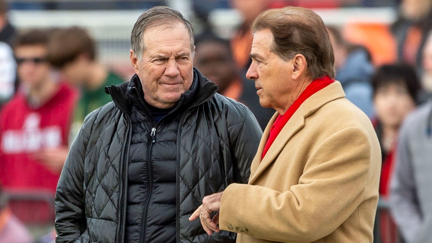 The many connections of Bill Belichick and Nick Saban, departing titans of  football | CNN