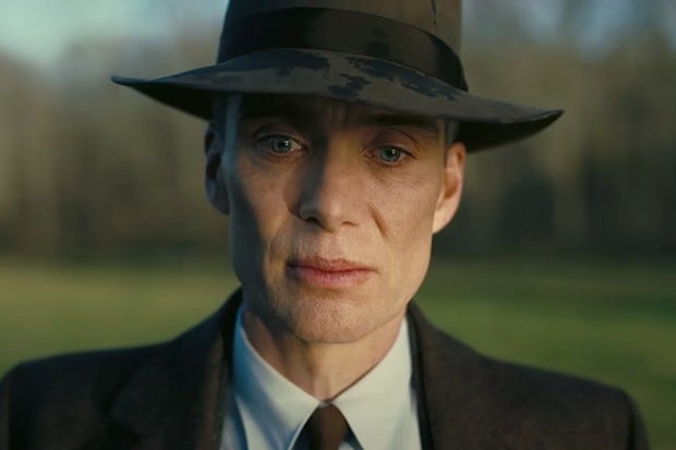 Cillian Murphy as J. Robert Oppenheimer in Christopher Nolan's film Oppenheimer.