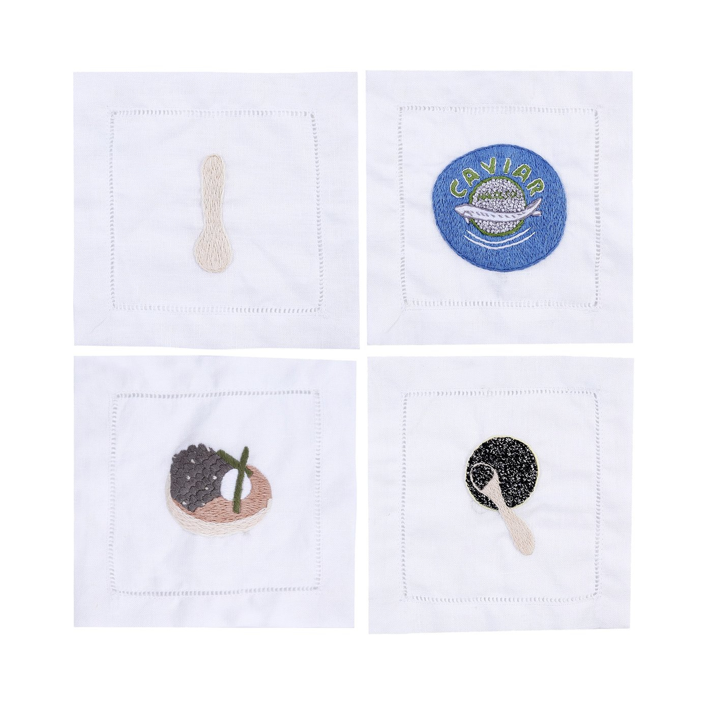 Chefanie Caviar Cocktail Napkins, Set of 4