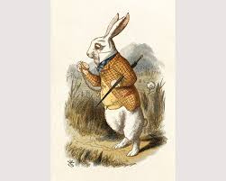 White Rabbit Alice in Wonderland Art Print Sir John Tenniel - Etsy