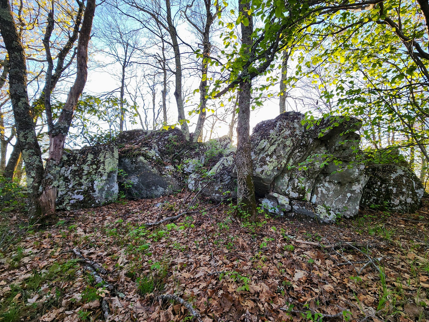 Photo of boulders seen while trail running