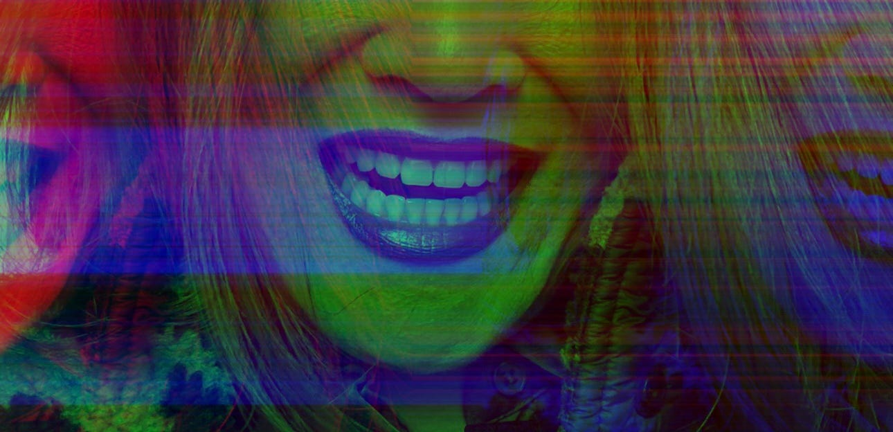 rgb filter triple effect lipstick mouth smiling showing teeth
