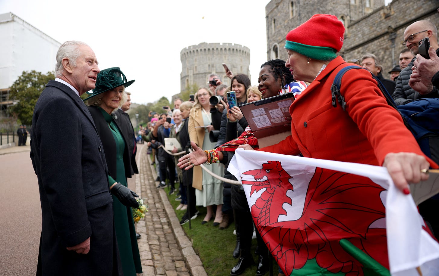 king charles takes part in easter walkabout