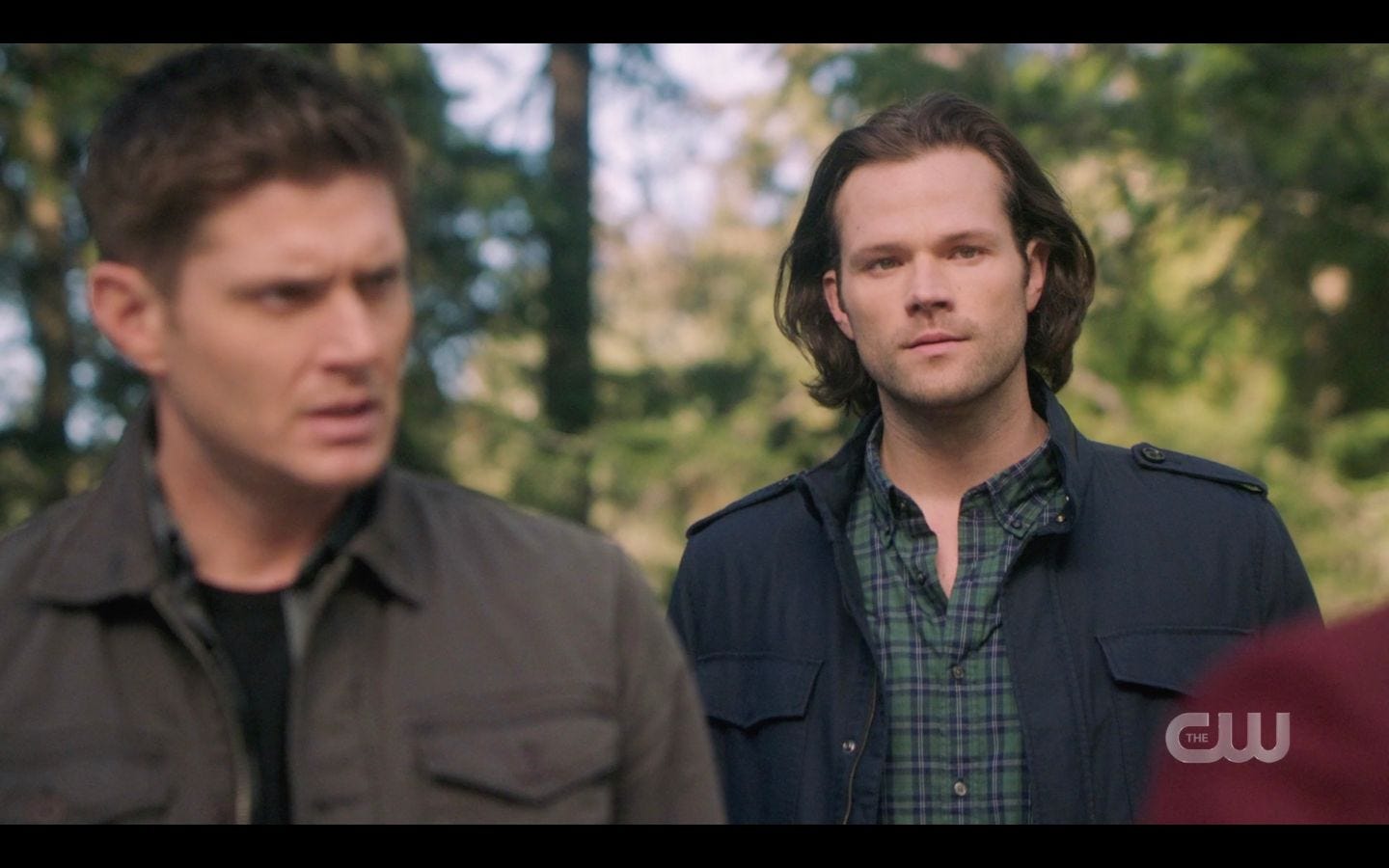 Sam Dean Wincheseter with Chuck Hes beenplaying us the whole time SPN 14.20