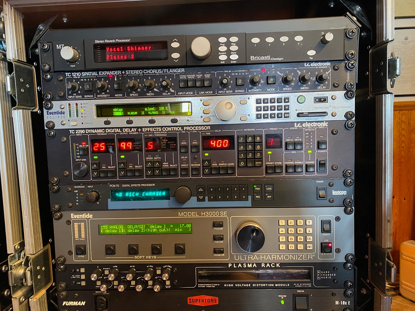 The Supertone Records studio stash of time base effects featuring the Eventide Eclipse and H3000SE