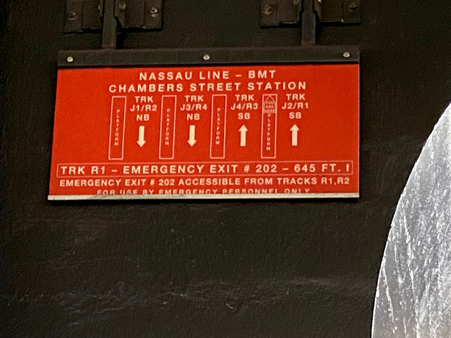 Electric wiring label from the J/Z platform. It is marked as NASSAU LINE- BMT.