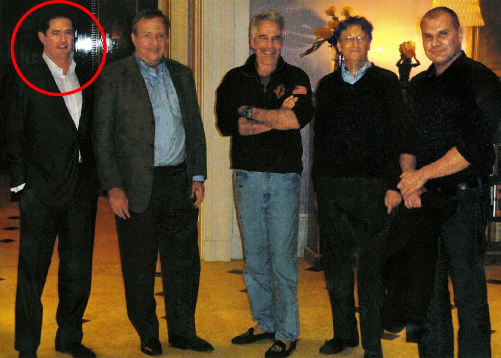 A photo from 2011 showing James Staley (aka Jes Staley), Lawrence Summers, Jeffrey Epstein, Bill Gates, and Boris Nikolic standing with Jeffrey Epstein's at his Manhattan house. 