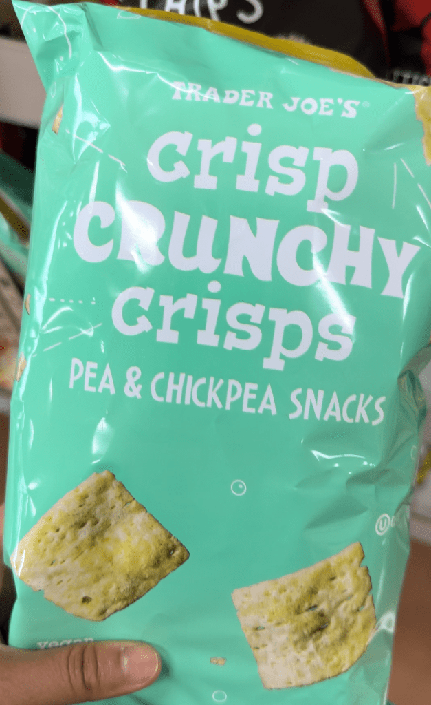 chickpea crisps at  at trader joes