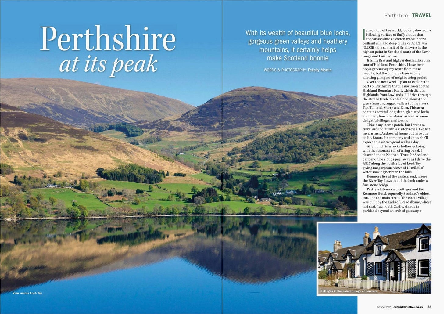Opening double-page spread of a travel feature by Felicity Martin, published in MMM magazine in October 2020 Opening double-page spread of a travel feature by Felicity Martin, published in MMM magazine in October 2020