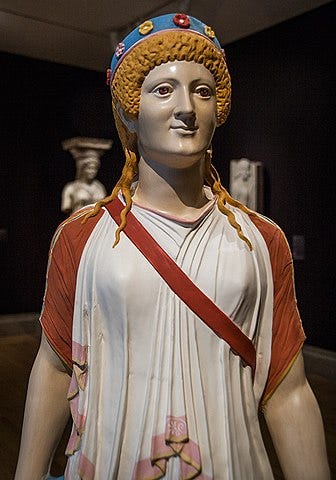 Reconstruction of the original colours of the Artemis of Pompeii