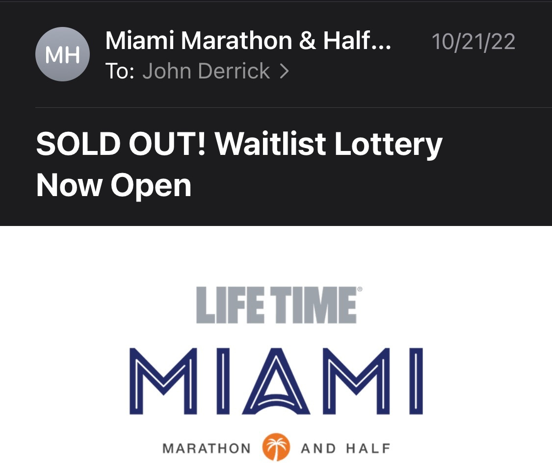 The Miami Marathon and Half Marathon sell out early