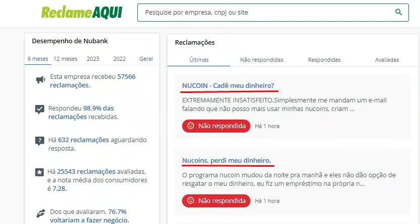 Para agradecer aos mais de 16 milhões de clientes que já fazem parte do programa Nucoin, você terá a chance de ganhar números da sorte e concorrer a prêmios em dinheiro. Serão 30 prêmios mensais de R$ 1 mil, 1 prêmio mensal de R$ 100 mil e um grande prêmio de R$ 1 milhão ao fim da nossa campanha!Para participar, é simples: leia atentamente e aceite os termos e condições no aplicativo do Nubank. Quanto mais Nucoins você tiver, mais chances de ganhar.