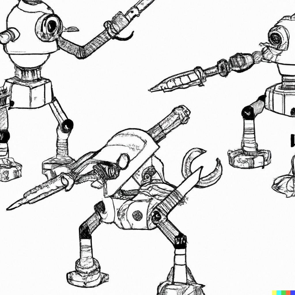 AI artwork of robot weapons
