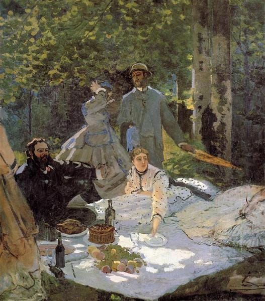 Lunch on the Grass (central panel), 1865 - Claude Monet