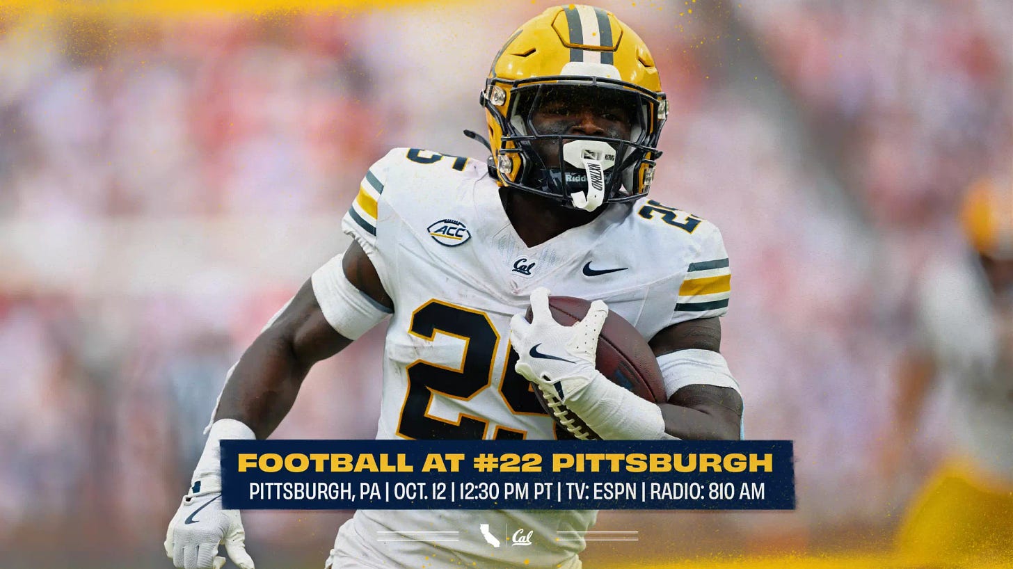 Cal Travels To No. 22 Pitt