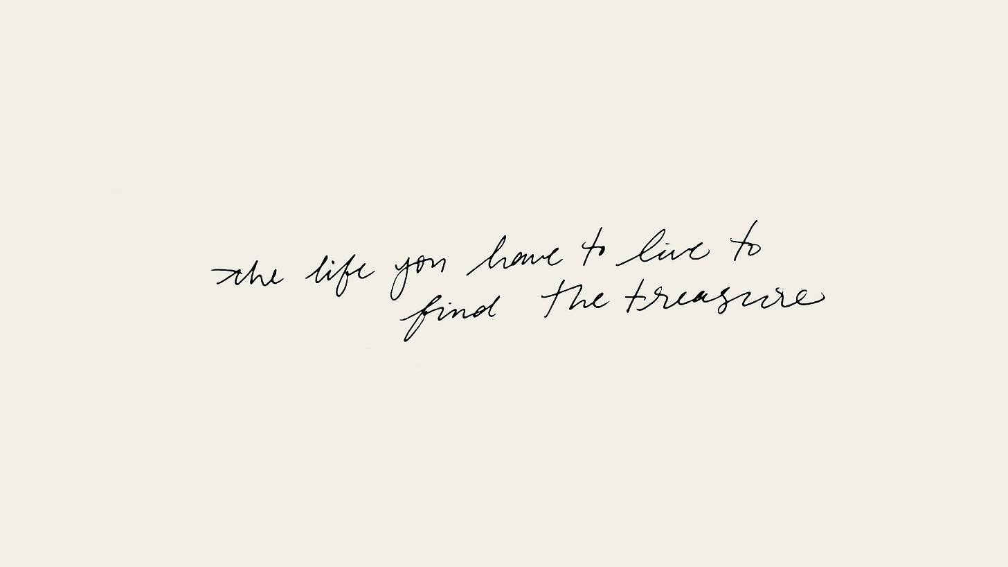 The life you have to live to find the treasure.