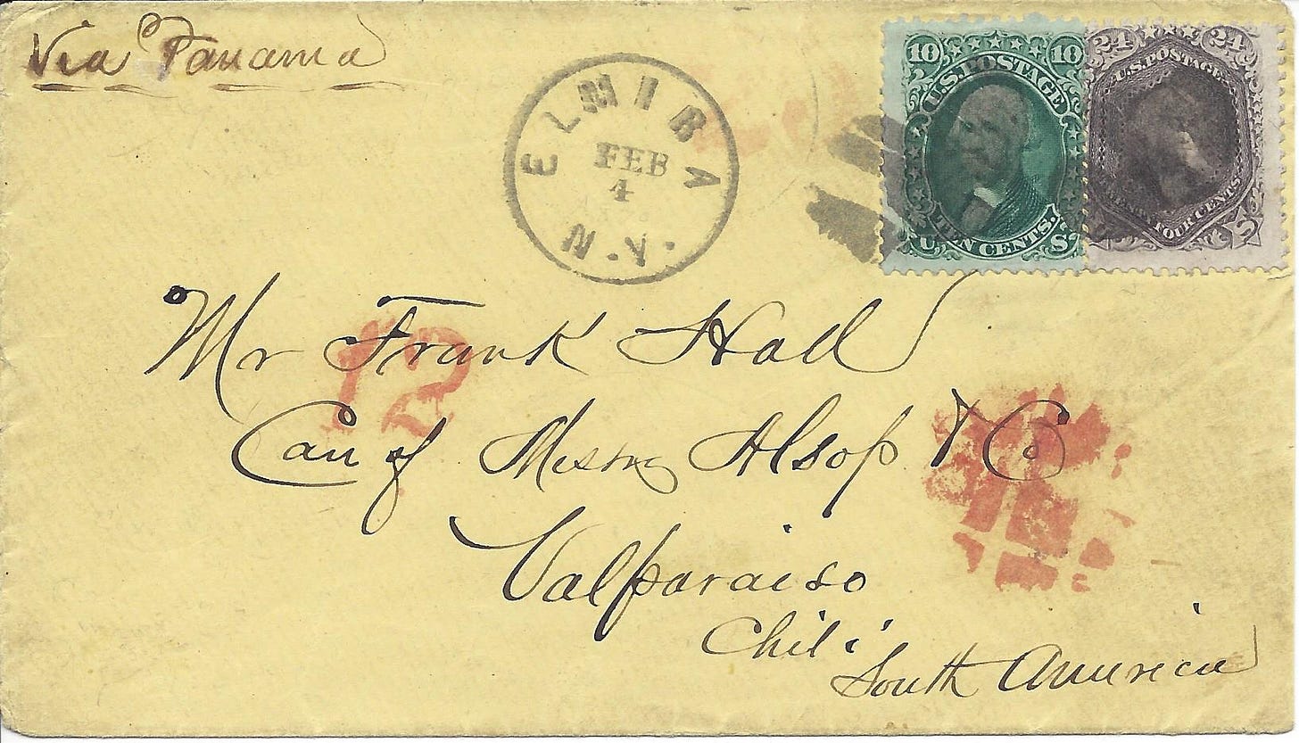 Cover from Elmira, New York to Valparaiso, Chile