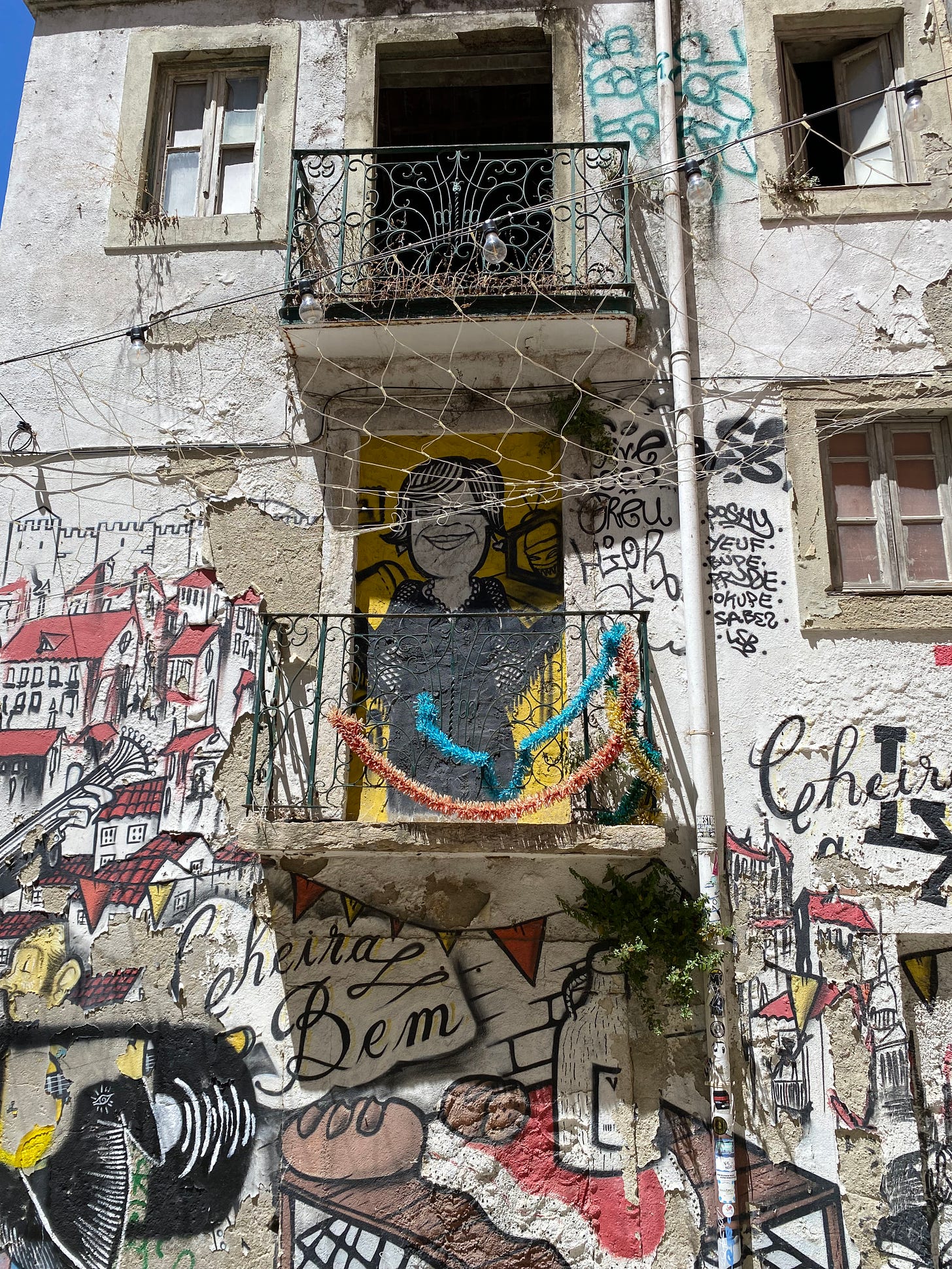 Graffiti on a building in Lisbon