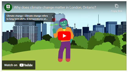 Screenshot of London Ontario's climate change explainer video