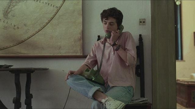 White and red shirt worn by Elio Perlman (Timothée Chalamet) in Call Me by  Your Name | Spotern