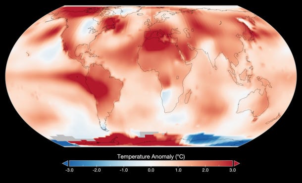 NASA map of Earth has hottest month on record