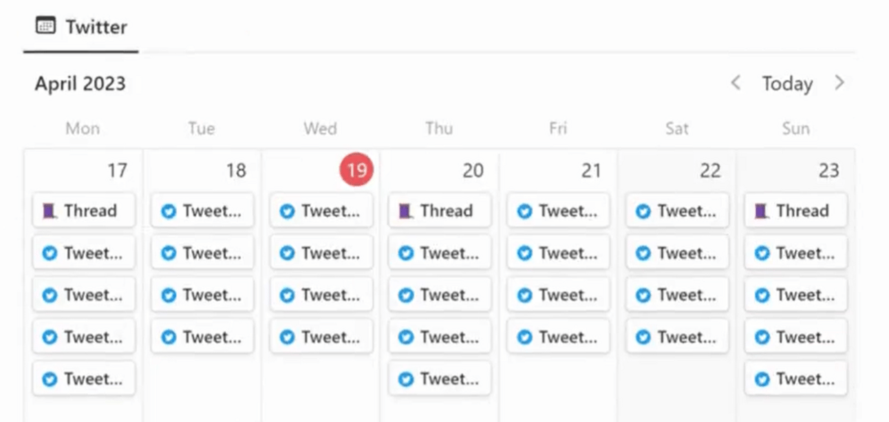 Content Scheduler for Twitter Notion