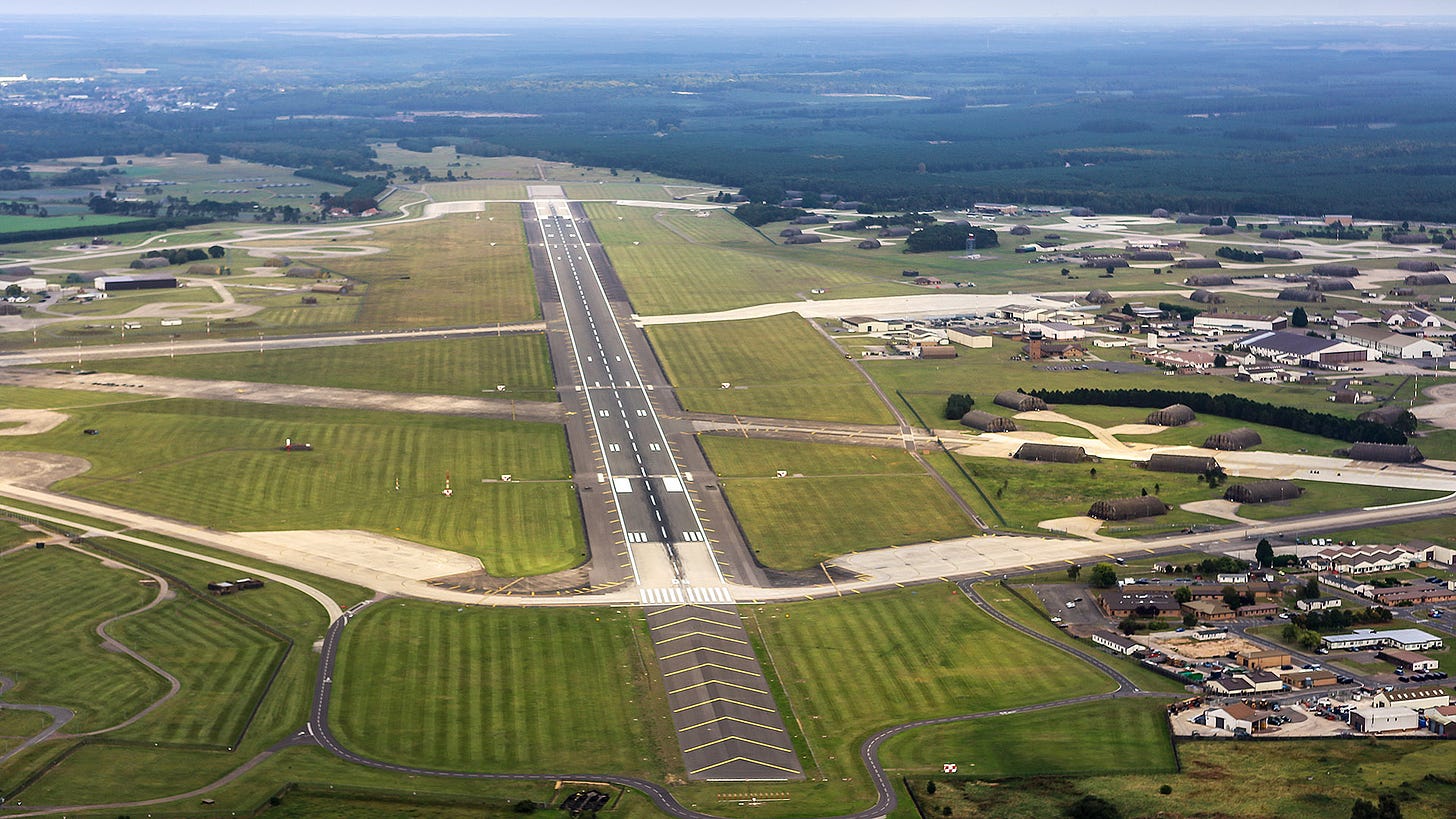 An unspecified number of drones were spotted over RAF Lakenheath in England