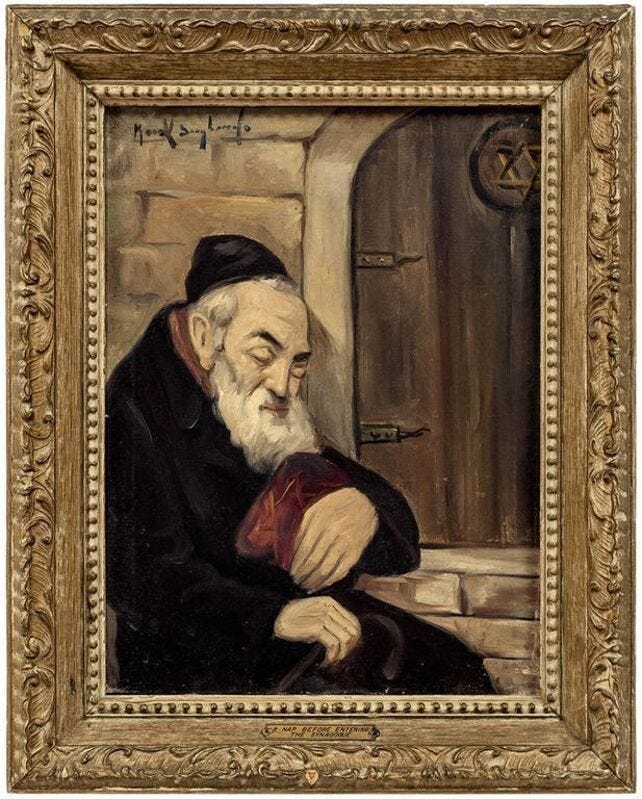 Mark Siegband | A Nap Before Entering the Synagogue (Mid-20th Century) |  Available for Sale | Artsy