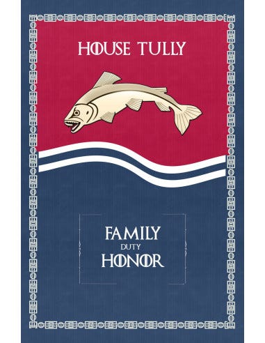 Bannière Game of Thrones Maison Tully (70x100 cms.) ⚔️ Boutique Épées