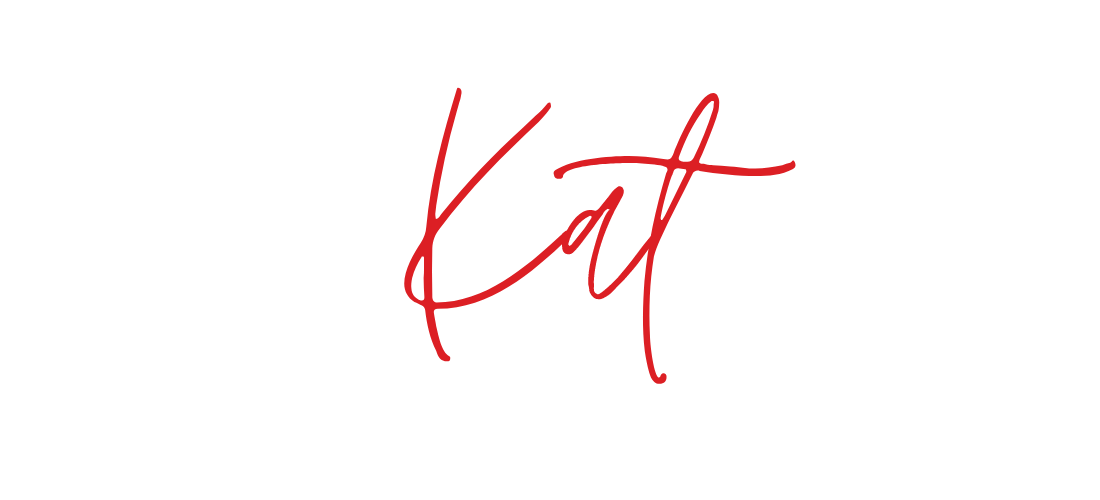 Kat written in red handwriting style font
