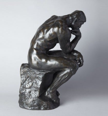 Le Penseur de Rodin. Reproduction de sculpture officielle du musée Rodin.