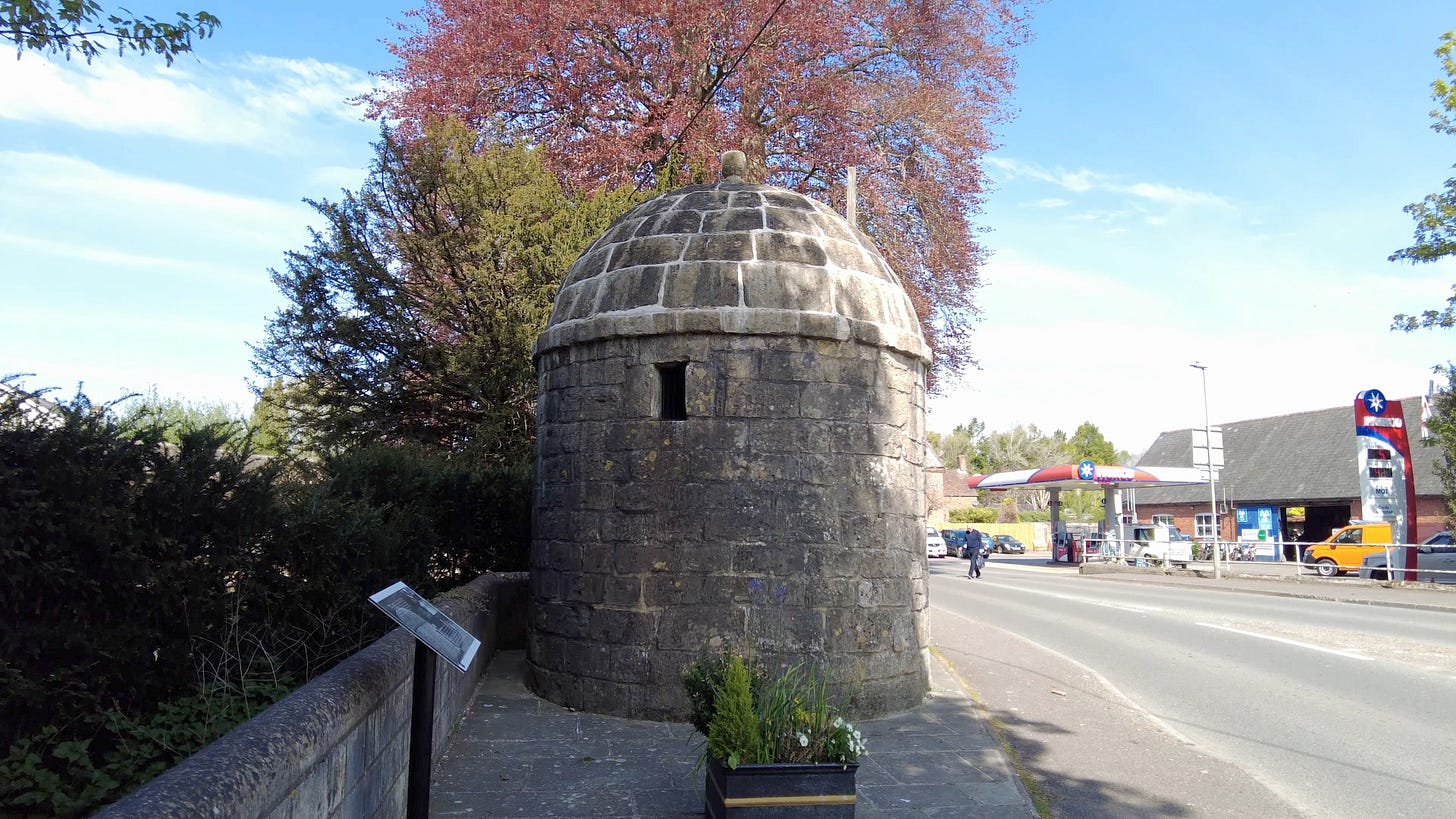 The Blind House, Shrewton. A love Copper Beech tree looms over it.