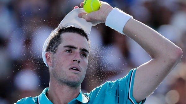 john isner taking on 2015 madrid open tennis