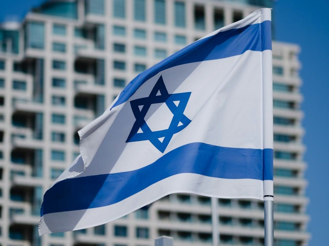 blue and white striped flag