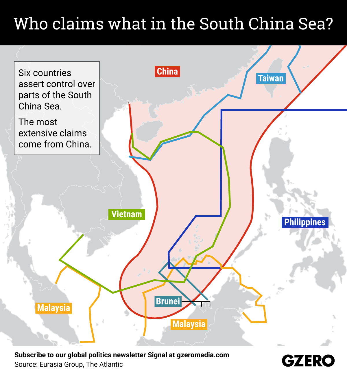 The Graphic Truth: Who claims what in the South China Sea? - GZERO Media