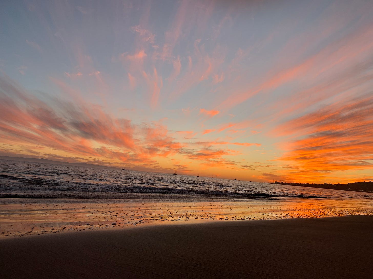 Sunset over a beach