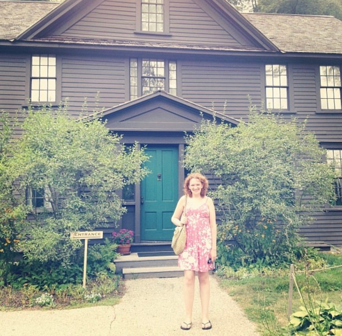 me in 2013 in front of Orchard House (photo by my mom)