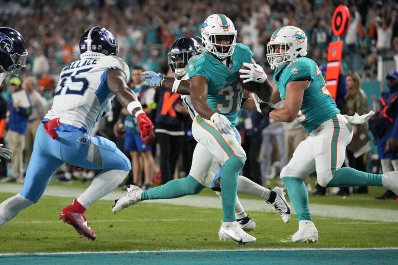 Miami Dolphins versus Tennessee Titans game on Monday Night Football.