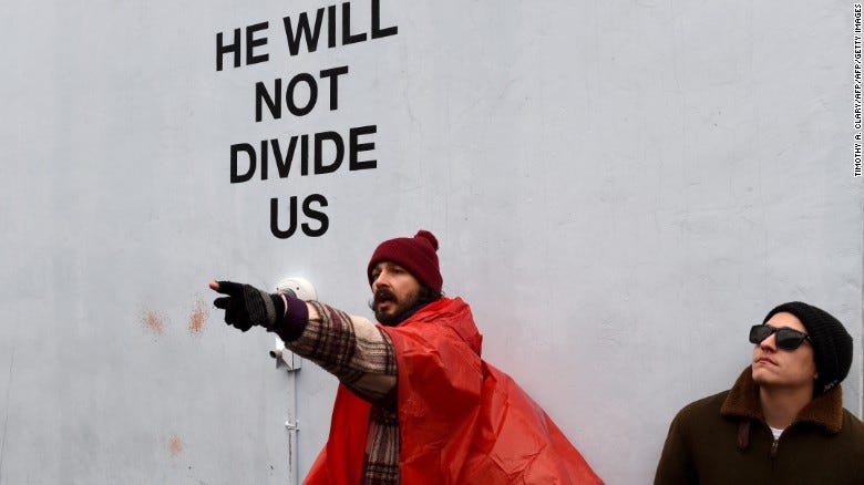 shia labeouf moves anti trump protest again