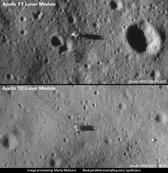 r/ISRO - ISRO Chandrayaan2’s photos of Apollo 11 & 12 landing sites