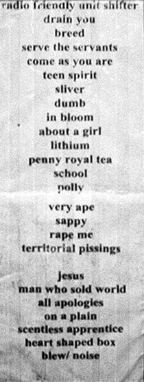 File:Nirvana Last Setlist.jpg