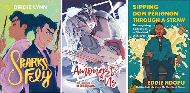 the covers of three of the books listed
