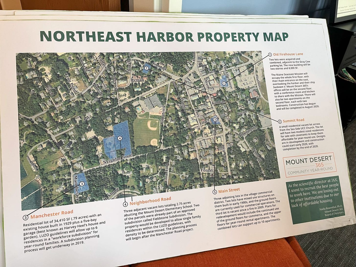 A proposed property map of Northeast Harbor.