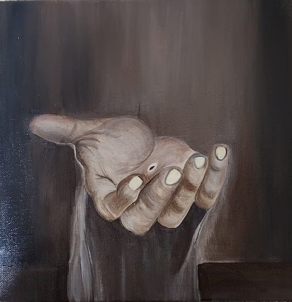 painting of Jesus' hand