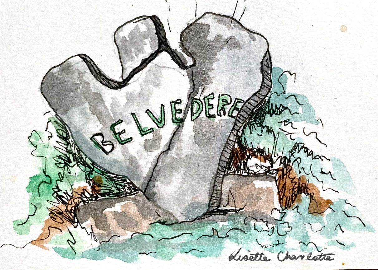 An illustration of the sign at the belvedere in Moorea