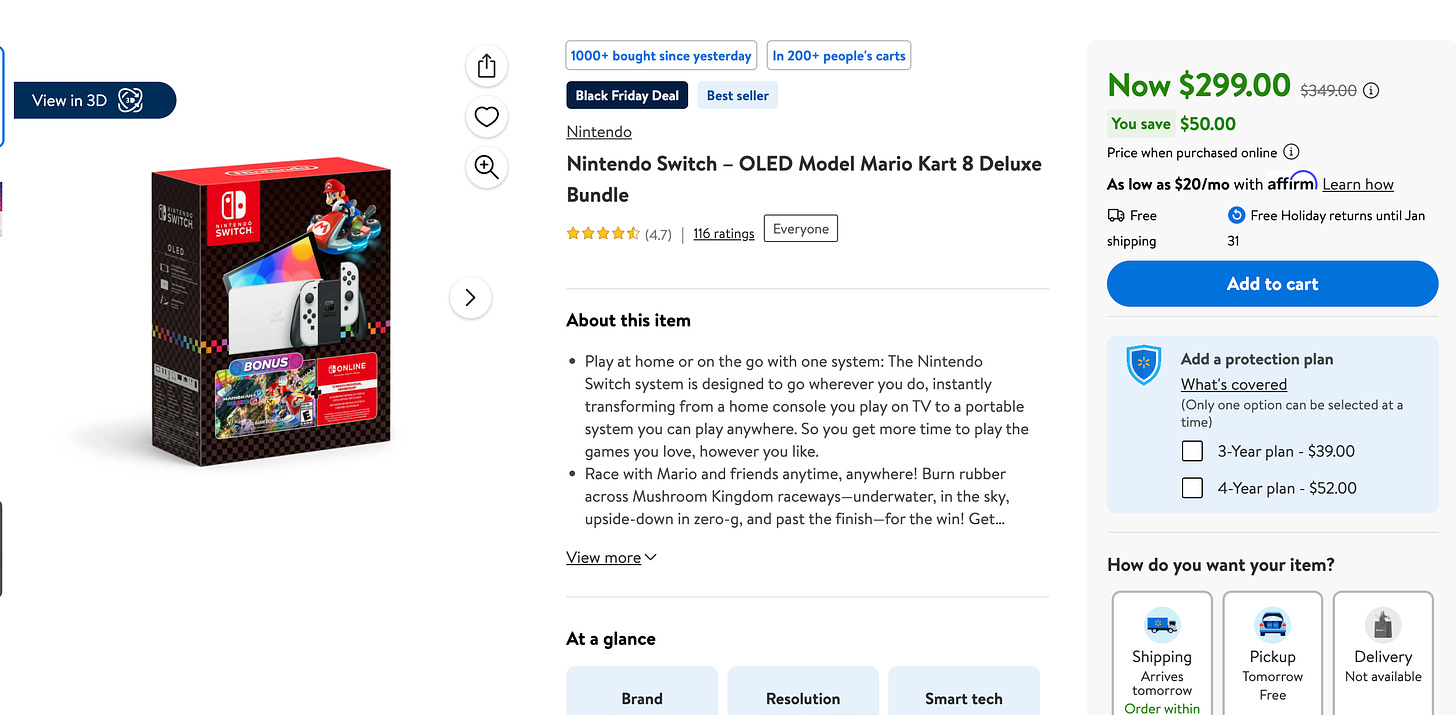 Nintendo Switch OLED Mario Kart 8 Deluxe bundle deal